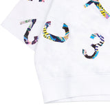エスニックフラワーロゴクロップ半袖 MTM Tシャツ(UNISEX)_SYS5TS01WT