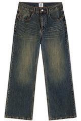 Washed Flare Whisker Jeans