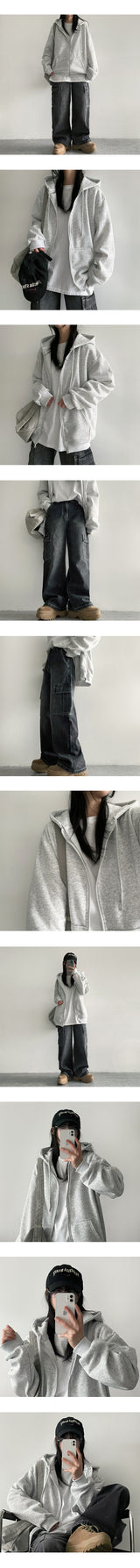 [Short and long 2 versions *Special gift!] Fluff Hooded Zip-Up Jk