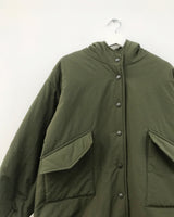 マットスナップフーディドパッディドジャケット (2 Colors)