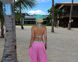 4 color banding harem baggy Aladdin half-length shorts