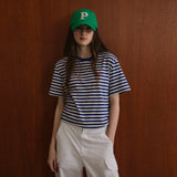 ストライプショートスリーブTシャツ_ロイヤルブルー