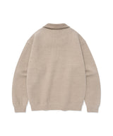 Authentic Logo Knit-Like Half-Zip Oatmeal
