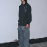 Untitled スターリーナイトスモールストライプロングスリーブ BLack Chacoal