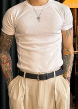 Ribbed Muscle Fit Short Sleeve Tee 3COLOR