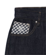 CHECK APPLIQUE DENIM PANTS BLUE(CV2GSFD111A)