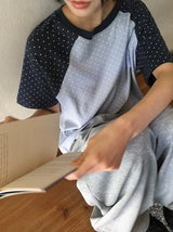 26SS★ [BAONHAUS] ヒルンドットカラーラグラン半袖Tシャツ