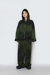 Spray washed hood zip-up