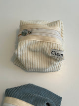 Clam round pouch _ Corduroy snow