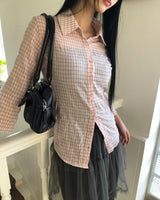 クディン チェック 7分袖 Tシャツ
