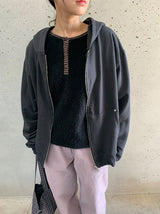 シルカコットンリベットオーバーフードジップアップ