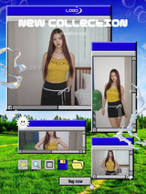 yellow lettering padded sleeveless tee