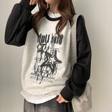 Heart lettering raglan sweatshirt
