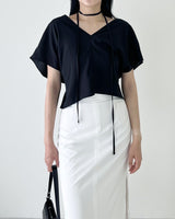 Ranie two-way choker cropped blouse