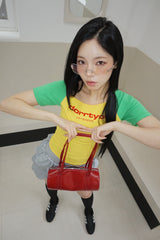 Lemonade Unbalanced Off-Shoulder Short-Sleeved T-Shirt