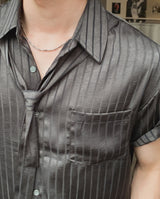 Argent Silk ST Tie Short Sleeve Shirt