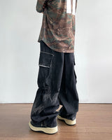 Terry Cargo Denim Pants