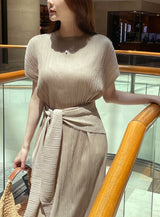 Ella Summer Pleated Maxi One Piece (Scarf Set)