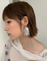 White flower tassel earrings