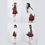 Layered Check Skirt (Red)