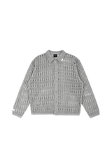 Pastel gray see through cardigan