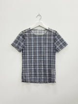 Check See-Through Layered Tee (2c)