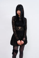 Raum lace pattern see-through long sleeve