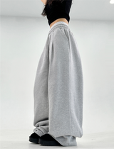 (SIZE OPTION♥/FLEECE🔥) プリーツメイドトレーニングエラスティックウエストロングパンツ