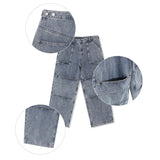 Cut-out バックルデニムパンツ -2C