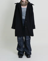 Belted Balmacan Single Alpaca Half Coat (Wool Coat/Winter Coat)