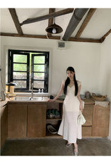 Ivory Punching Layered Long Dress