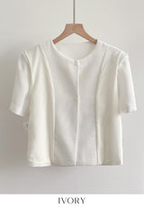 Kolb Round Neck Short Sleeve Tweed Jacket