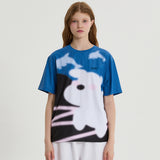Puppydolphin illustration half sleeve T-shirt