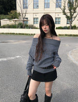 Midden Loose Off-Shoulder Knit 