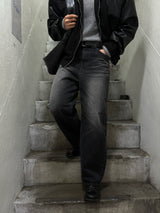 Bes black wide denim pants