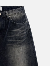 ミニットピーチフリースワイドデニムパンツ