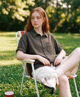 26SS★ ピクニックロールアップチェック半袖シャツ