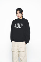 25SS ファブリックアップリケスウェットシャツ ブラック