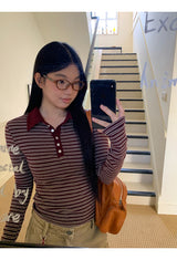 カラーストライプバートン長袖Tシャツ