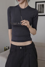 26SS★ [ EEUN BASIC ] Chewing Three Quarter Slim T-shirt
