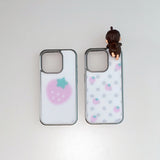 [MADE] STRAWBERRY DOT PHONE CASE (magsafe glass silver bumper)