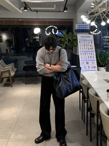 スライグハチボタンカラーネックニット