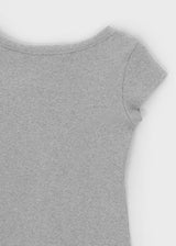 [B-BASIC] ベーシックリブワイドUネックキャップスリーブ半袖トップ (2 Size)
