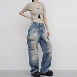 (Unisex) Bison Cargo Wide Denim
