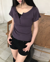 ムロ ボタン ショートスリーブ Tシャツ
