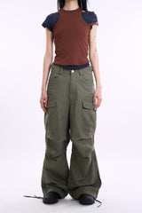 Trap side zipper parachute cargo pants