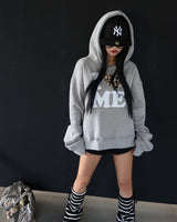 leopard print eye love oversized fit hoodie