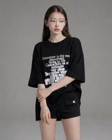 (UNISEX) Lettering Knit Short Sleeve