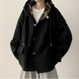 Heel double wool royal boxy pocket hooded coat 