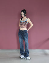 see-through lace leopard print singlet